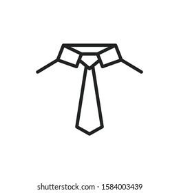 Simple necktie line icon. Stroke pictogram. Vector illustration isolated on a white background. Premium quality symbol. Vector sign for mobile app and web sites.