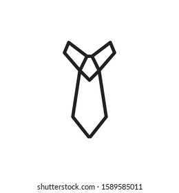 Simple necktie line icon. Stroke pictogram. Vector illustration isolated on a white background. Premium quality symbol. Vector sign for mobile app and web sites.