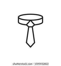 Simple necktie line icon. Stroke pictogram. Vector illustration isolated on a white background. Premium quality symbol. Vector sign for mobile app and web sites.