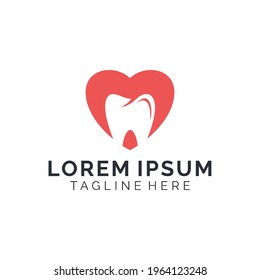 Simple negative space dentist heart logo design