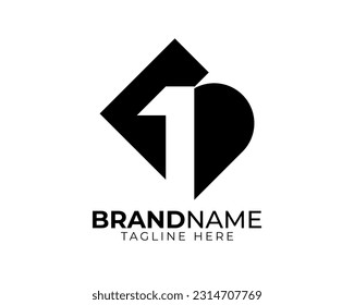 simple negative space geometric logo template of initial letter number 1 5 S I	
