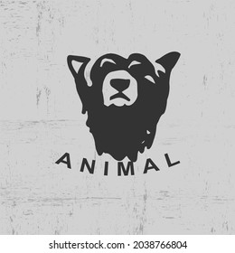 simple negative style black bear head logo design Vector illustration for exclusive branding clothing, bag etc