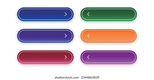 Simple of neon gradient buttons.Collection of colorful buttons in flat style.web site,and ui