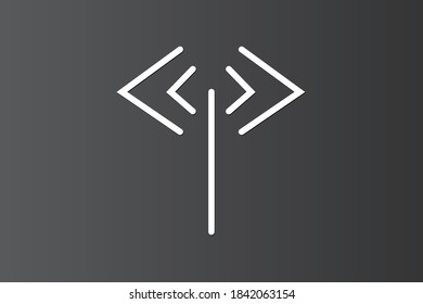 Simple Network Icon With Strait Lines For Home And Business On Dark Background