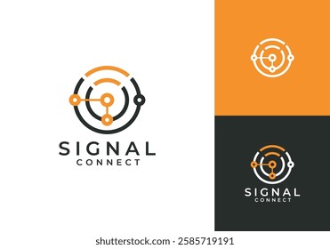 simple network wifi logo. technology inspiration connection lines vector graphic design