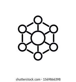 Simple networking line icon. Stroke pictogram. Vector illustration isolated on a white background. Premium quality symbol. Vector sign for mobile app and web sites.