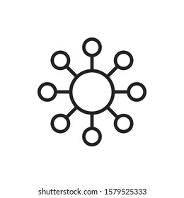 Simple networking line icon. Stroke pictogram. Vector illustration isolated on a white background. Premium quality symbol. Vector sign for mobile app and web sites.
