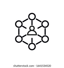 Simple networking line icon. Stroke pictogram. Vector illustration isolated on a white background. Premium quality symbol. Vector sign for mobile app and web sites.
