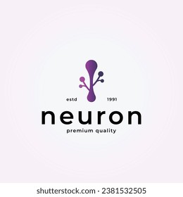 simple neuron axon logo design vector illustration design