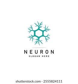 simple neuron logo design. nerve cell icon. Logo of neurology science, neurology clinic. Human central nervous system