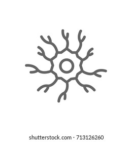 Simple neuron, nerve line icon. Symbol and sign vector illustration design. Editable Stroke. Isolated on white background