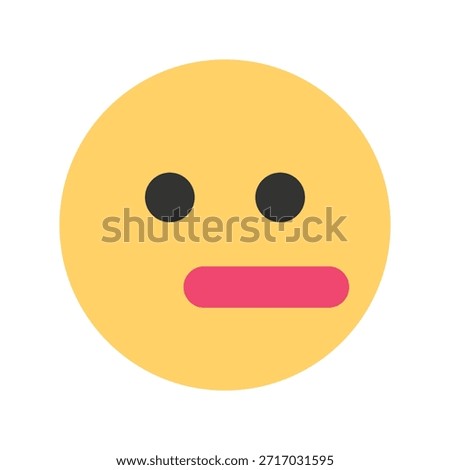Simple neutral face emoji illustration with yellow round face