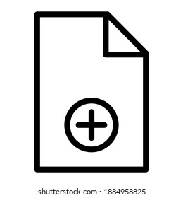 Simple new blank document icon of user interface related vector line style with editable stroke. Can be used as icon for user interface application, website, blog, and also infographic element.
