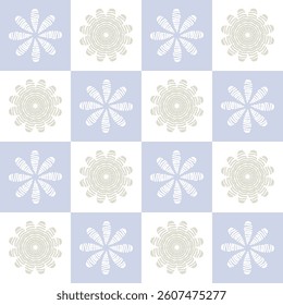 Simple new creativity light cyan and gray Check and flower geometrical texture background pattern for textiles, wallpaper..,