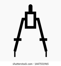 Simple new drawing compass icon. Icon construction and design.