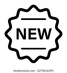 Icono de etiqueta NUEVO simple. Información más reciente. Vector.