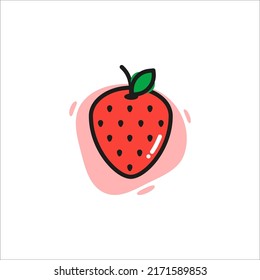 Diseño simple de vectores de fresa de nuevo estilo.