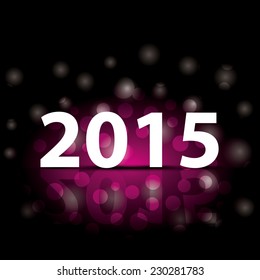 Simple New Year 2015 illustration. Colorful happy new year card.