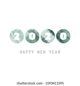 Simple New Year Card, Cover or Background Design Template - 2020