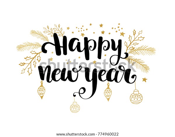 Download Simple New Year Card White Background Stock Vector ...