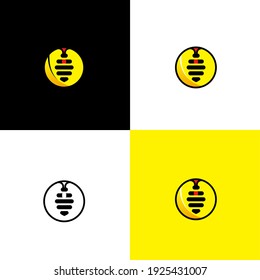 simple new yellow abstract bee logo design vector template