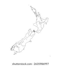 Design de esboço de mapa simples da Nova Zelândia