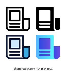 simple newspaper icon Vector Template Flat Design