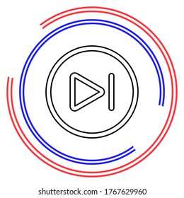 Simple Next Track. Thin line pictogram - outline editable stroke