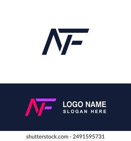 Simple NF initials logo design.