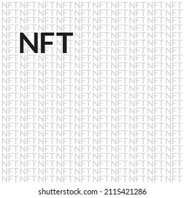 Simple NFT crypto text composition pattern background banner vector design. Non Fungible Token template. Blockchain modern pixel art.
