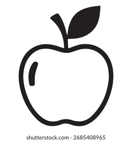 simples agradável e legal silhuetas de maçã ícone design frutas ícone plano preto no fundo branco