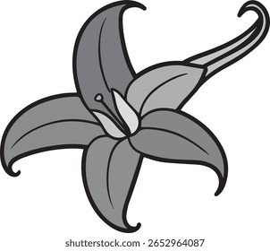 einfache schöne Blume schwarz-weiß