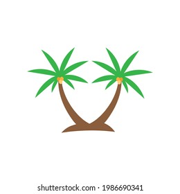 simple and nice vector of two coconut trees. vector design