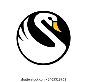 simple and nice white swan logo vector illustration design