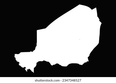 Simple Niger Map Isolated on Black Background, can be used for business designs, presentation designs or any suitable designs.