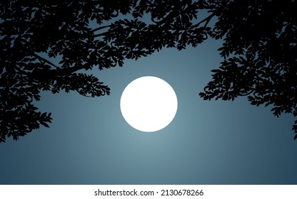 Simple night background with moonlight
