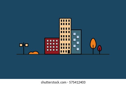 Simple night urban landscape