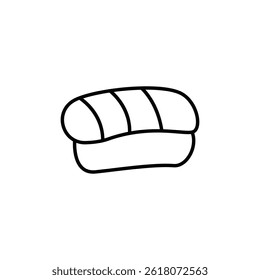 Simple nigiri sushi outline icon, traditional japanese cuisine art concept