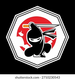 Einfaches Ninja-Illustrationsdesign, geeignet für Logos und Designelemente