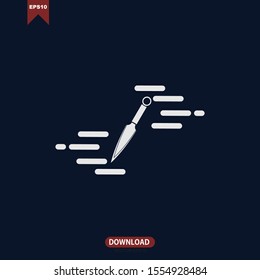 Simple ninja knife concept logo icon vector design