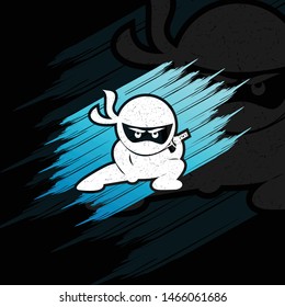 simple Ninja logo icon design vector
