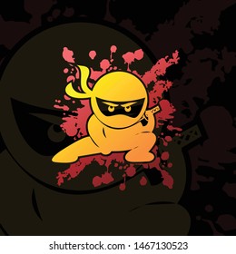 simple ninja logo icon design vector