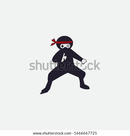 simple ninja vector design for starup game applications