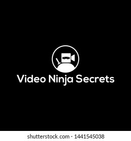 simple ninja video play vector logo