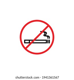 Simple no smoking flat icon logo