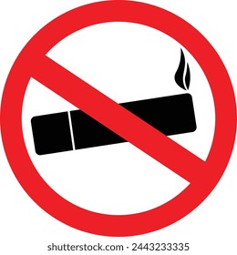 Simple no smoking icon image. Used for banners or stickers.
