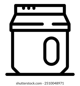 Simple non alcoholic beer can showing zero percent symbol icon with a bold outline for modern designs