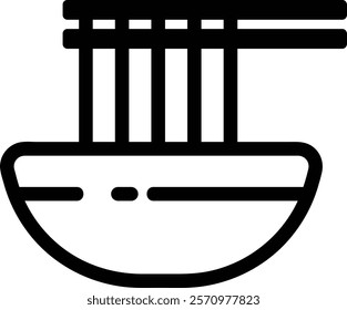 simple noodle bowl icon illustration design