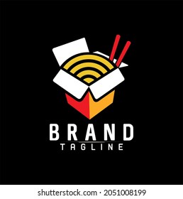 simple noodle fastfood modern logo vector 