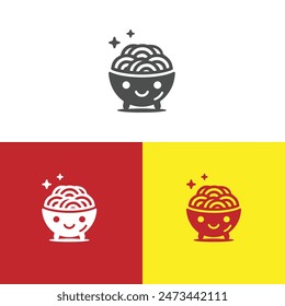 logotipo de fideo simple con color de fondo